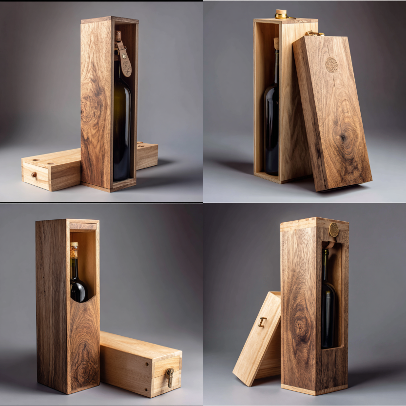 wooden wine box single bottle